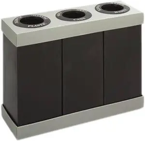 SAFCO 9798BL 28 gal Rectangular Plastic Recycling Bin , Black