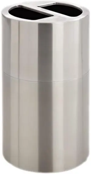 Safco 9931SS Dual Recycling Receptacle 17.5Dia. x 32.5H Stainless Steel - OEM