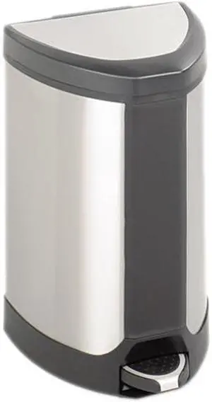 Safco 9686SS Stainless Step-On 7 Gallon Receptacle 14"w x 14"d x 21"h Stainless Steel - OEM