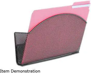Safco Onyx Magnetic Mesh Panel Accessories Single File Pocket Black 4176BL