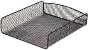 Safco Desk Tray Single Tier Steel Mesh Letter Black 3272BL