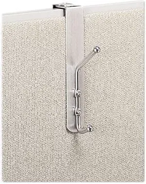 Over-The-Panel Double-Garment Hook, Satin Aluminum/Chrome