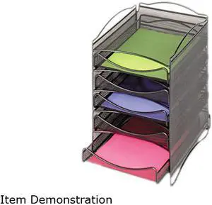Safco Onyx Stackable Literature Organizer Five-Drawer Black 9432BL