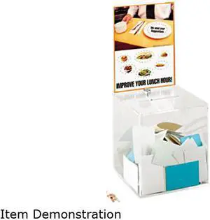 Safco Large Acrylic Collection Box 9 1/4 x 9 1/4 x 21 Clear 4234CL