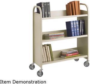Steel Book Cart, Three-Shelf, 36w X 14-1/2d X 43-1/2h, Sand
