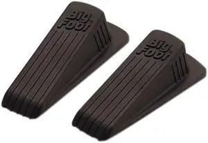 Big Foot Doorstop, No-Slip Rubber Wedge, 2W X 4-3/4D X 1-1/4H, Brown,