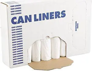 Boardwalk 2432EXH EH-Grade Can Liners, 24 x 32, 16gal, .4mil, White, 25/Roll, 20 Rolls/Carton, 1 Carton