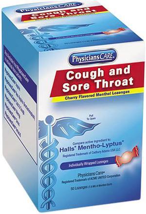 Cough And Sore Throat, Cherry Menthol Lozenges, 50 Individually Wrappe