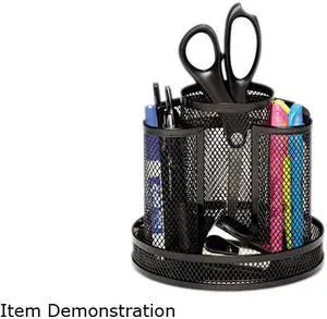 Rolodex Wire Mesh Spinning Desk Sorter Black 1773083