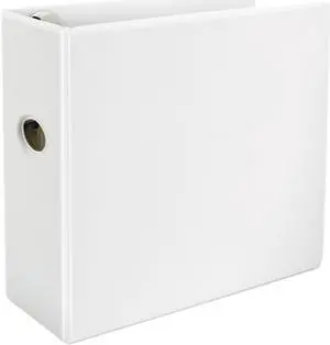 UNIVERSAL Comfort Grip Deluxe Plus D-Ring View Binder 5" Capacity 8-1/2 x 11 White 30756