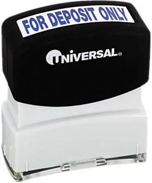 Message Stamp, For Deposit Only, Pre-Inked/Re-Inkable, Blue