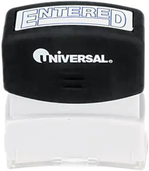 Message Stamp, Entered, Pre-Inked/Re-Inkable, Blue