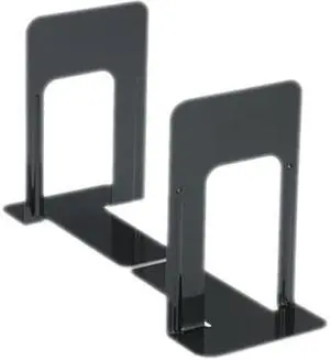 Economy Bookends, Standard, 5 7/8 X 8 1/4 X 9, Heavy Gauge Steel, Blac