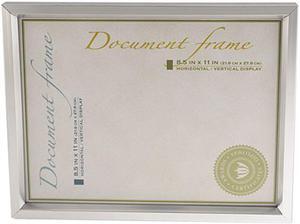 Plastic Document Frame, For 8 1/2 X 11, Easel Back, Metallic Silver