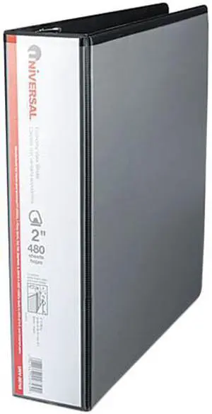 UNIVERSAL Slant-Ring Economy View Binder 2" Capacity Black 20745