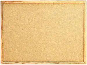 UNIVERSAL Cork Board with Oak Style Frame 24 x 18 Natural Oak-Finished Frame 43602