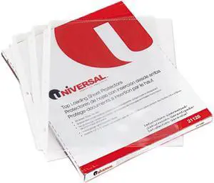 UNIVERSAL Top-Load Poly Sheet Protectors Heavy Gauge Clear 50/Pack 21128