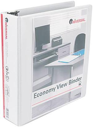 UNIVERSAL Economy Round Ring View Binder 2" Capacity White 20982