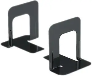 Economy Bookends, Nonskid, 4 3/4 X 5 1/4 X 5, Heavy Gauge Steel, Black