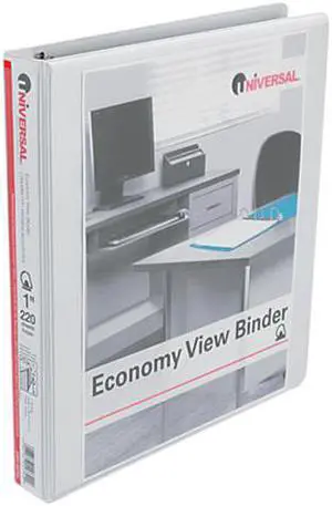 UNIVERSAL Slant-Ring Economy View Binder 1" Capacity White 20742