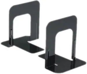 Economy Bookends, Standard, 4 3/4 X 5 1/4 X 5, Heavy Gauge Steel, Blac