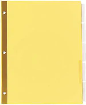 UNIVERSAL Extended Insert Indexes Five Clear Tabs Letter Buff 6 Sets/Pack 21875