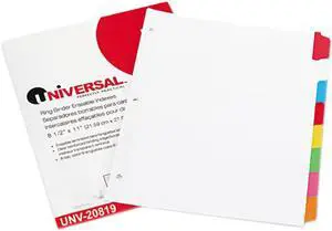 UNIVERSAL Write-On/Erasable Indexes Eight Multicolor Tabs Letter White 20819