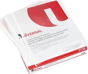 UNIVERSAL Top-Load Poly Sheet Protectors Std Gauge Nonglare Clear 50/Pack 21126