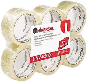 Box Sealing Tape, 2" X 55Yds, 3" Core, Clear, 6/Pack
