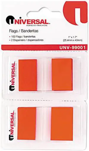 Page Flags, Red, 2 Dispensers Of 50 Flags/Pack