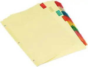 UNIVERSAL Economical Insertable Index Multicolor Tabs 8-Tab Letter Buff 6 Sets/Pack 21872