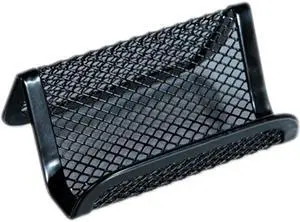 Mesh Metal Business Card Holder, 50 2 1/4 X 4 Cards, Black