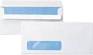 Self-Seal Business Envelope, Window, Security Tint, #10, White, 500/Bo