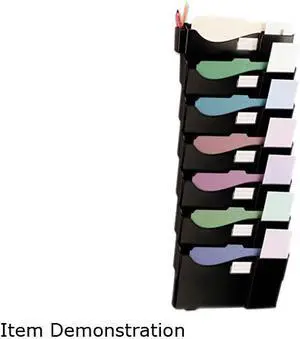 UNIVERSAL Grande Central Filing System Seven Pocket Wall Mount Plastic Black 08174