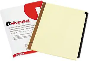 UNIVERSAL Leather-Look Mylar Tab Dividers 25 Alphabet Tabs Letter Black/Gold Set of 25 20821