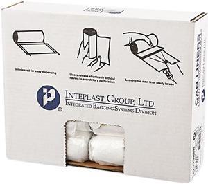 Inteplast Group S242408N High-Density Can Liner, 24 x 24, 10gal, 8mic, Clear, 50/Roll, 20 Rolls/Carton, 1 Carton
