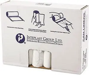 Inteplast Group VALH3340N11 High-Density Can Liner, 33 x 39, 33gal, 11mic, Clear, 25/Roll, 20 Rolls/Carton, 1 Carton