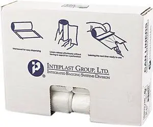 Inteplast Group S303713N High-Density Can Liner, 30 x 37, 30gal, 13mic, Clear, 25/Roll, 20 Rolls/Carton, 1 Carton