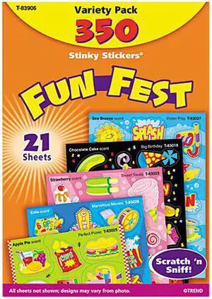 Stinky Stickers Variety Pack, Mixed Shapes, 350/Pack