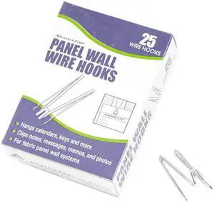 Advantus Panel Wall Wire Hooks Silver 25 Hooks/Pack 75370