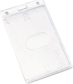 Frosted Rigid Badge Holder, 3 3/8 X 2 1/8, Clear, Vertical, 25/Bx