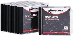 Dvd+Rw Discs, 4.7Gb, 4X, W/Slim Jewel Cases, Silver, 10/Pack
