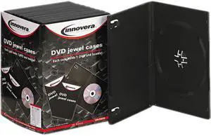 Innovera 72810 Standard DVD Case, Black, 10/Pack
