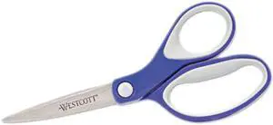 Westcott Straight KleenEarth Soft Handle Scissors 7" Long Blue/Gray 15553