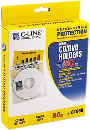 C-Line Deluxe Individual Cd/Dvd Holders, 50/Bx 61988