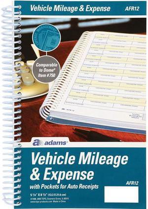 Adams Vehicle Mileage/Expense Journal Pocket
