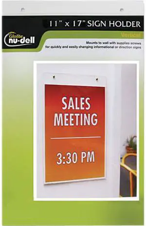 Clear Plastic Sign Holder, Wall Mount, 11 X 17