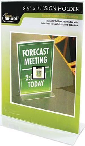 Clear Plastic Sign Holder, Stand-Up, 8 1/2 X 11