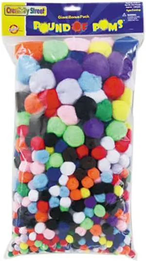 Pound Of Poms Giant Bonus Pack, Assorted Colors, 1 Lb/Pack