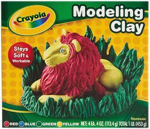 Modeling Clay Assortment, 1/4 lb each Blue/Green/Red/Yellow, 1 lb